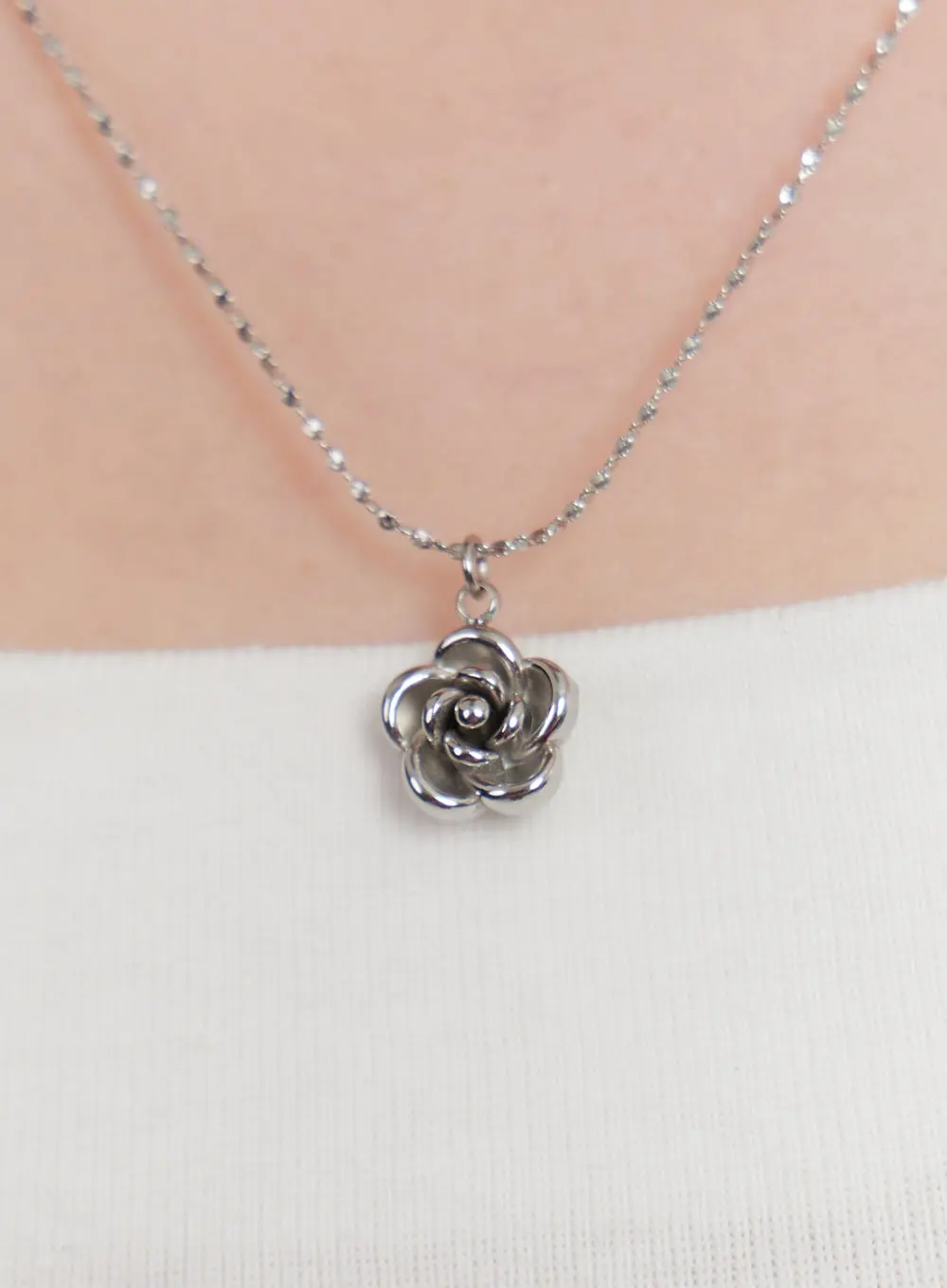 Stainless-Steel Textured Necklace