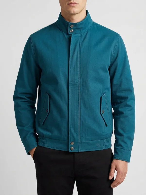 Men's Casual Minimalist Charcoal Stand Collar Cotton Jacket