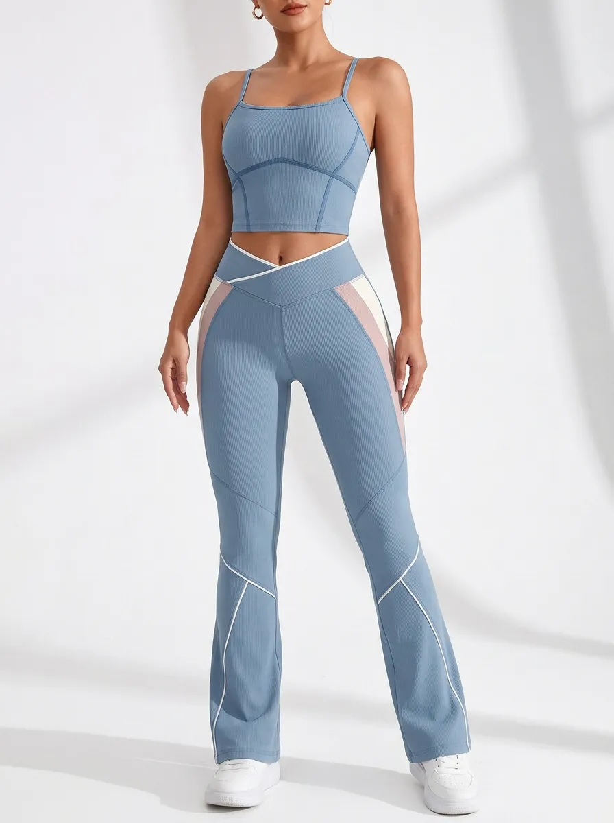 Ribbed Paneled Flared Flare Active Set