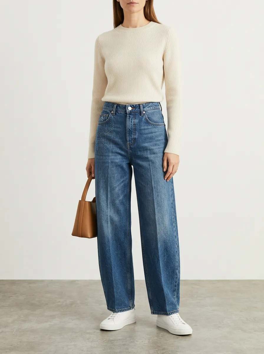 Women's Wide Leg Casual Denim Jeans