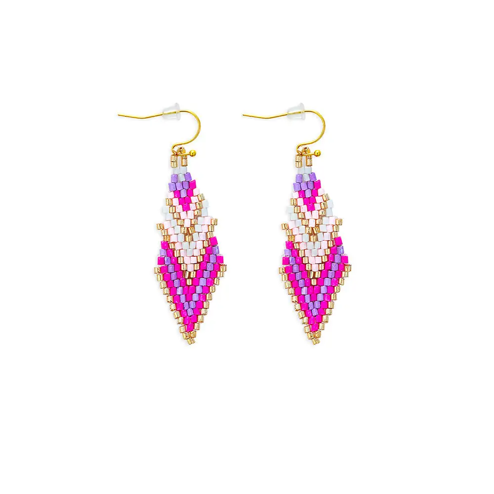 Flowing Bold Artful Beaded Earrings