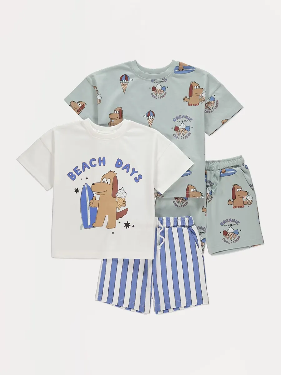 Beach Days Dog T-Shirt and Shorts 2 Pack