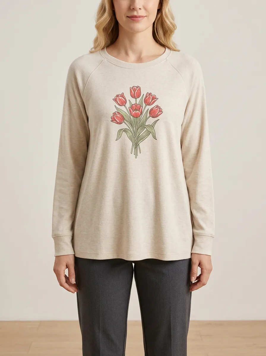 Women's Tulip Graphic Raglan Pullover