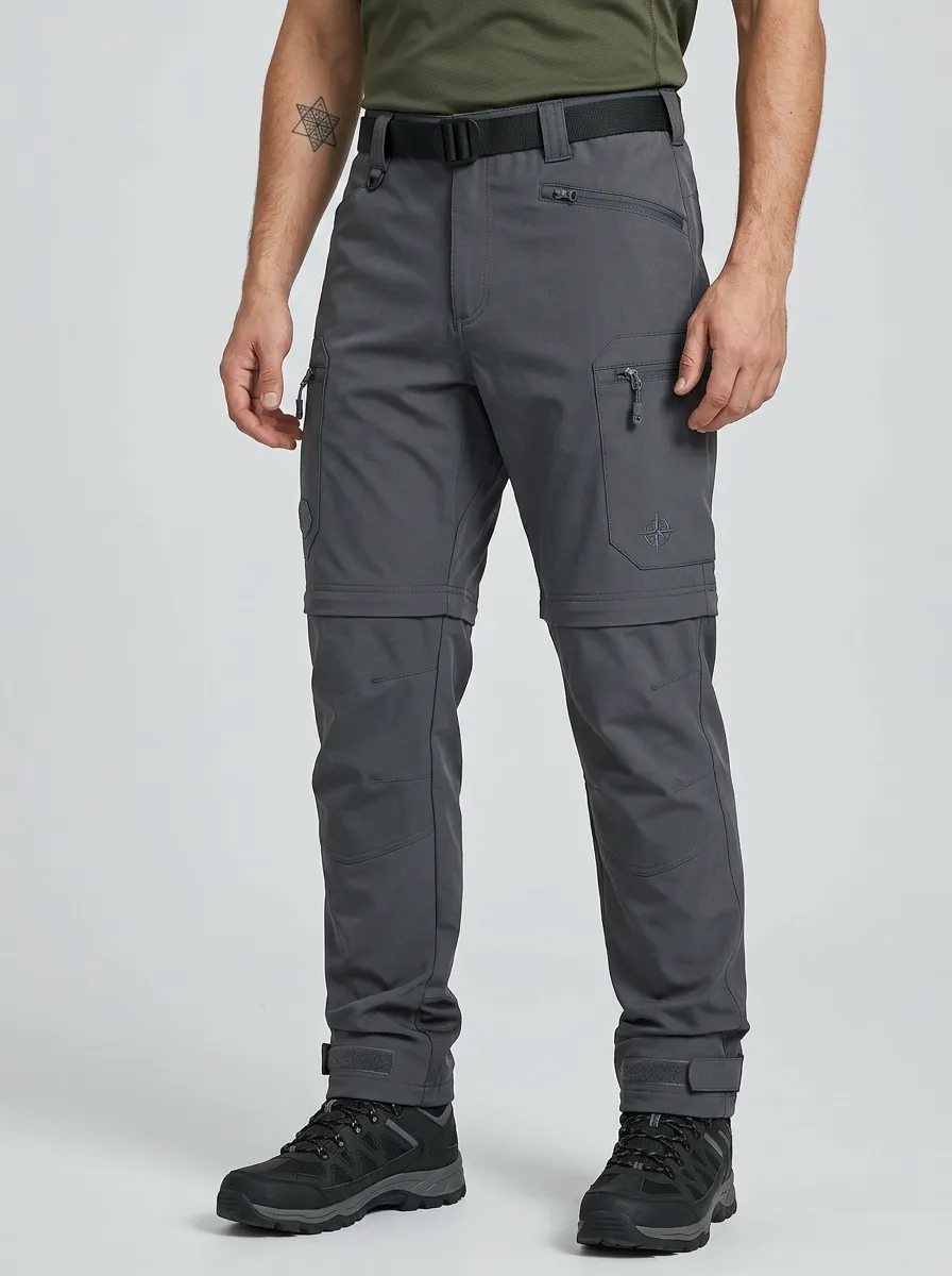Men's Terrain Adventure Compass Graphic Waterproof Zip-Off Tactical Cargo Pants