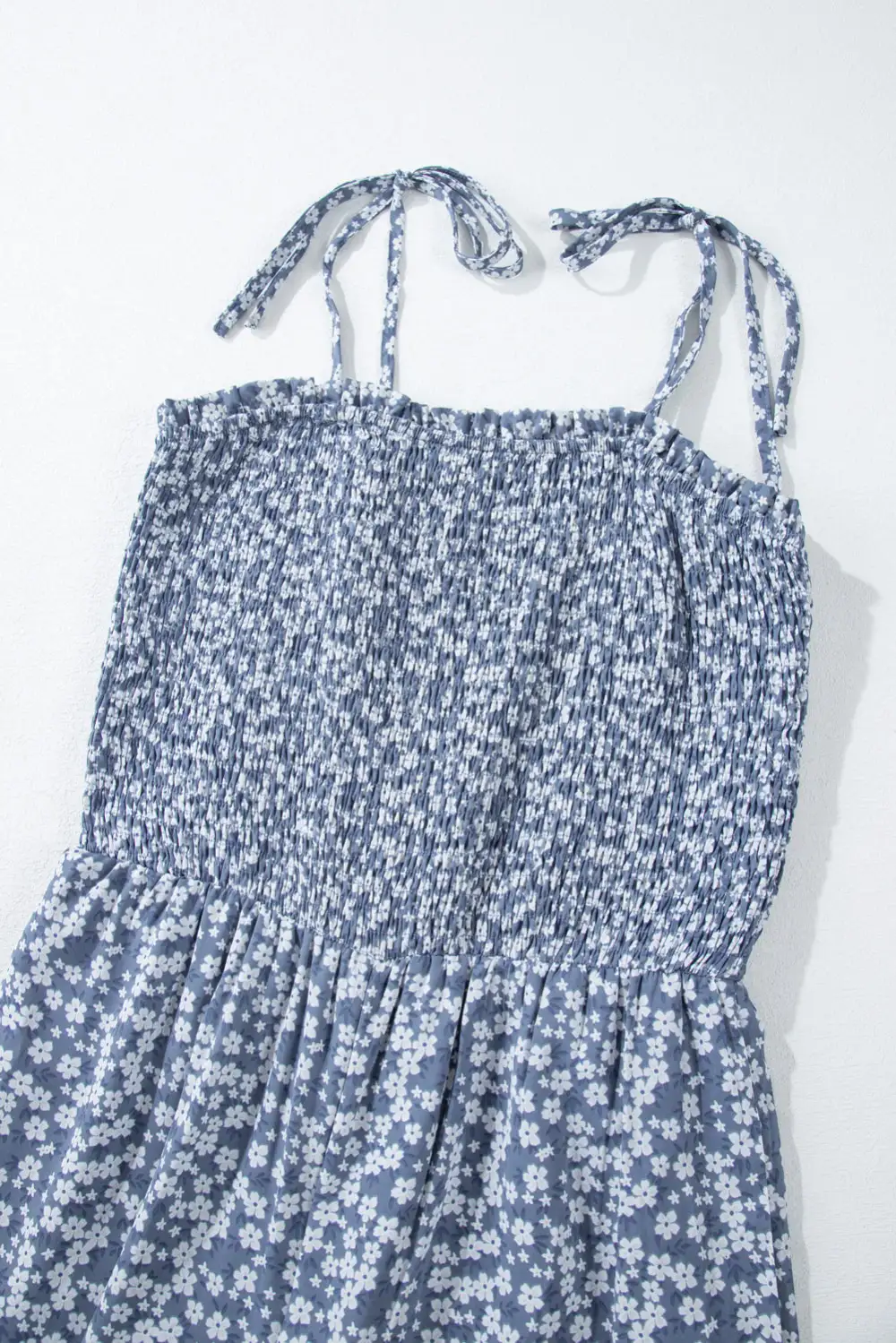 Thin Straps Smocked Bodice Wide Leg Accessory
