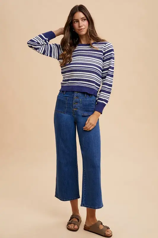 Wear Button Fly High Waist Denim Jeans