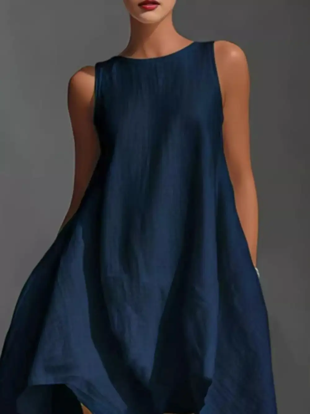 Round Neck Sleeveless Dress Casual