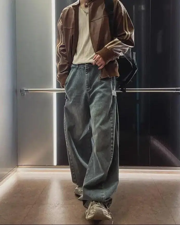 Washed Side Snap Jeans