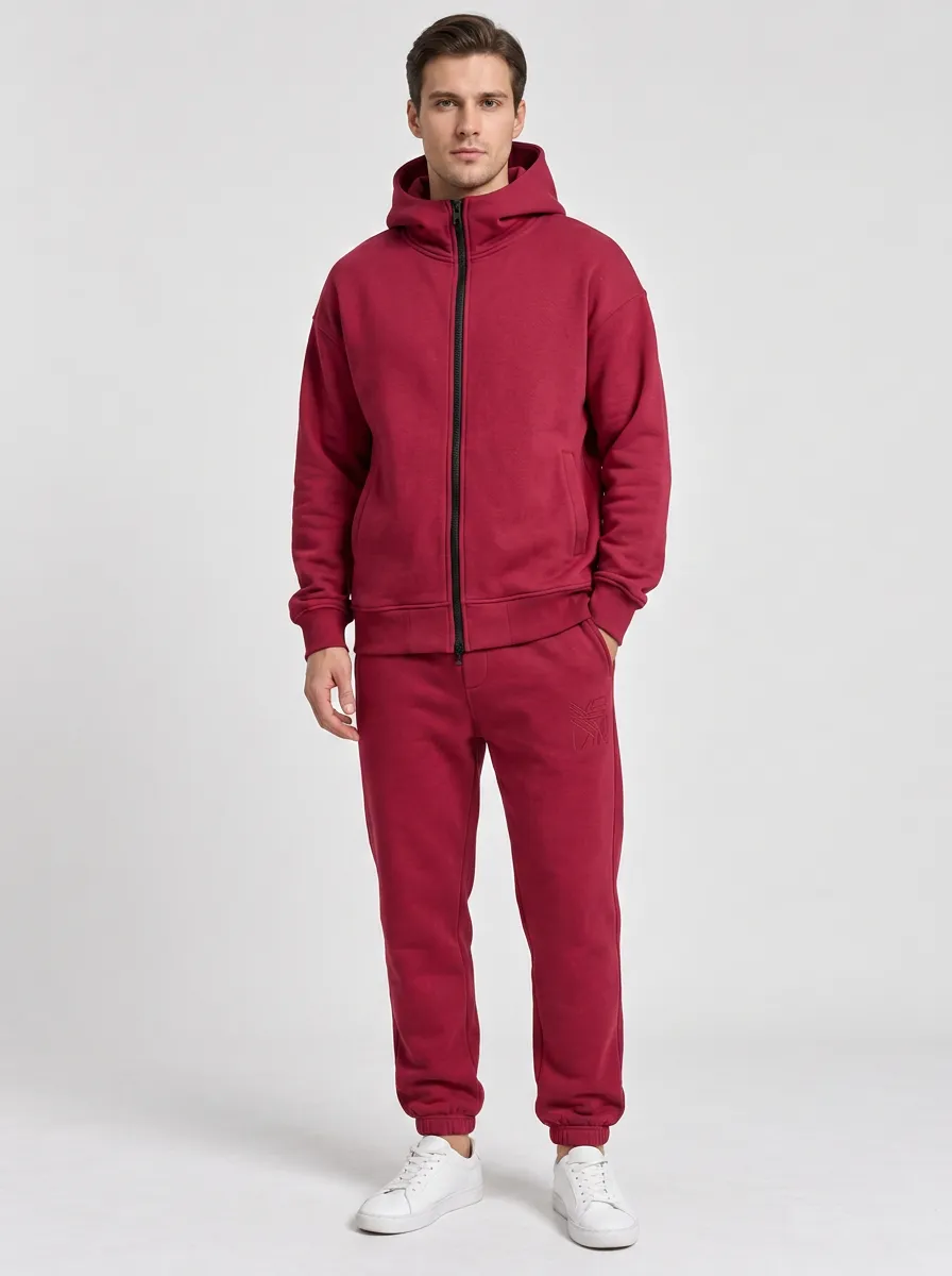 Unisex Minimalist Light Motion Zip-Up Hoodie Sweatpants Set