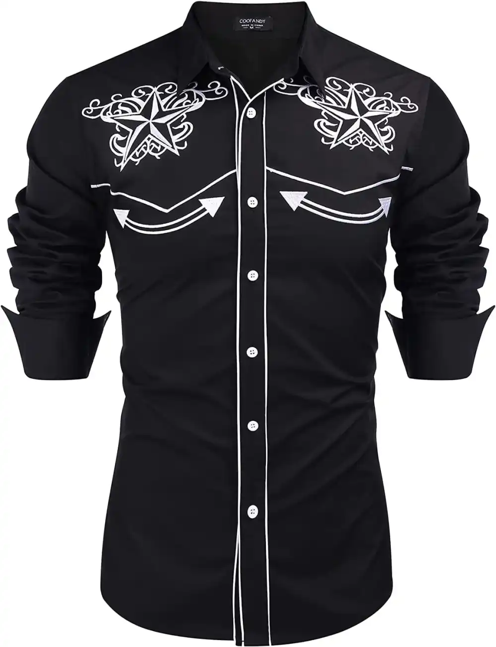 Embroidered Cowboy Button Down Shirt Jeans