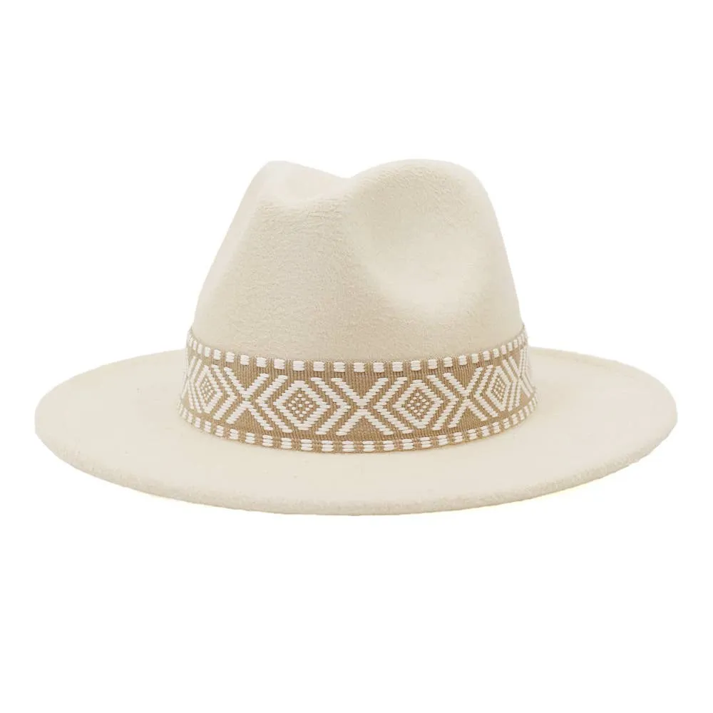 Belt Retro Flat Fedora Hat