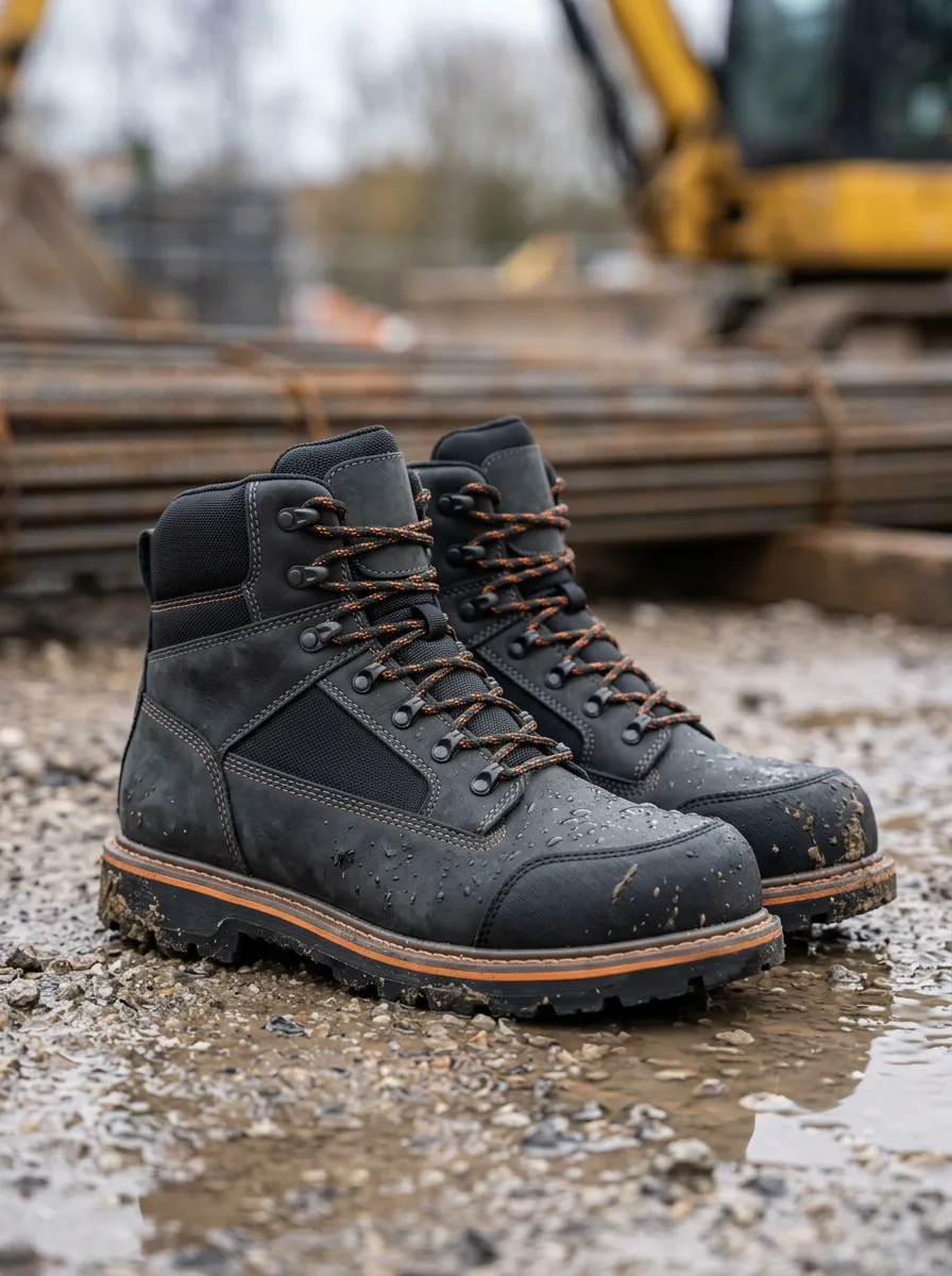 Heavy-Duty-Look Workwear Construction Men's Waterproof Work Boots