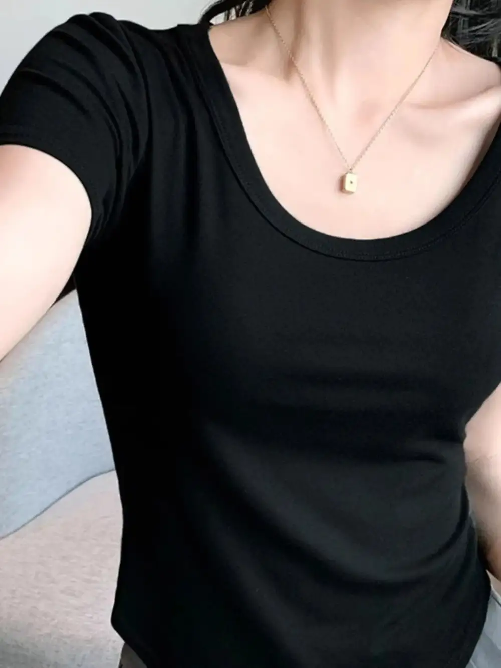 Playful Round-Neck Short-Sleeve T-Shirt
