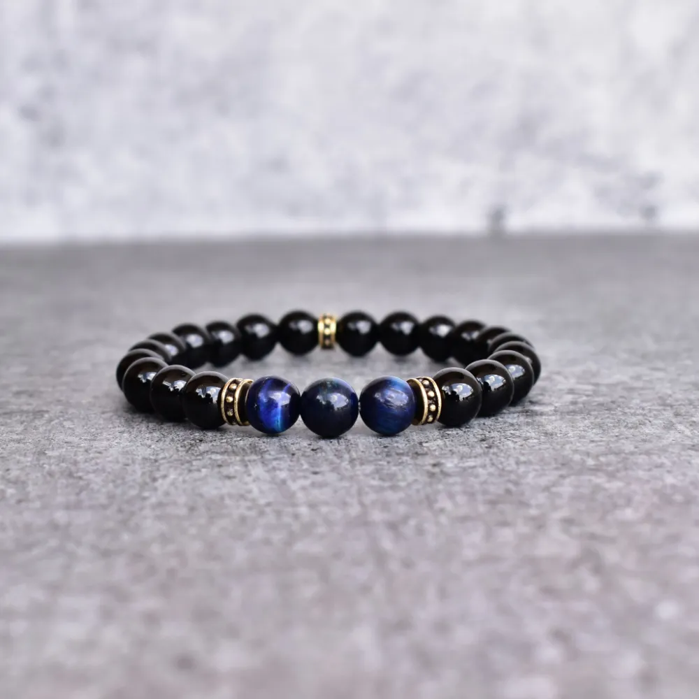 Tiger Eye Onyx Bead Bracelet