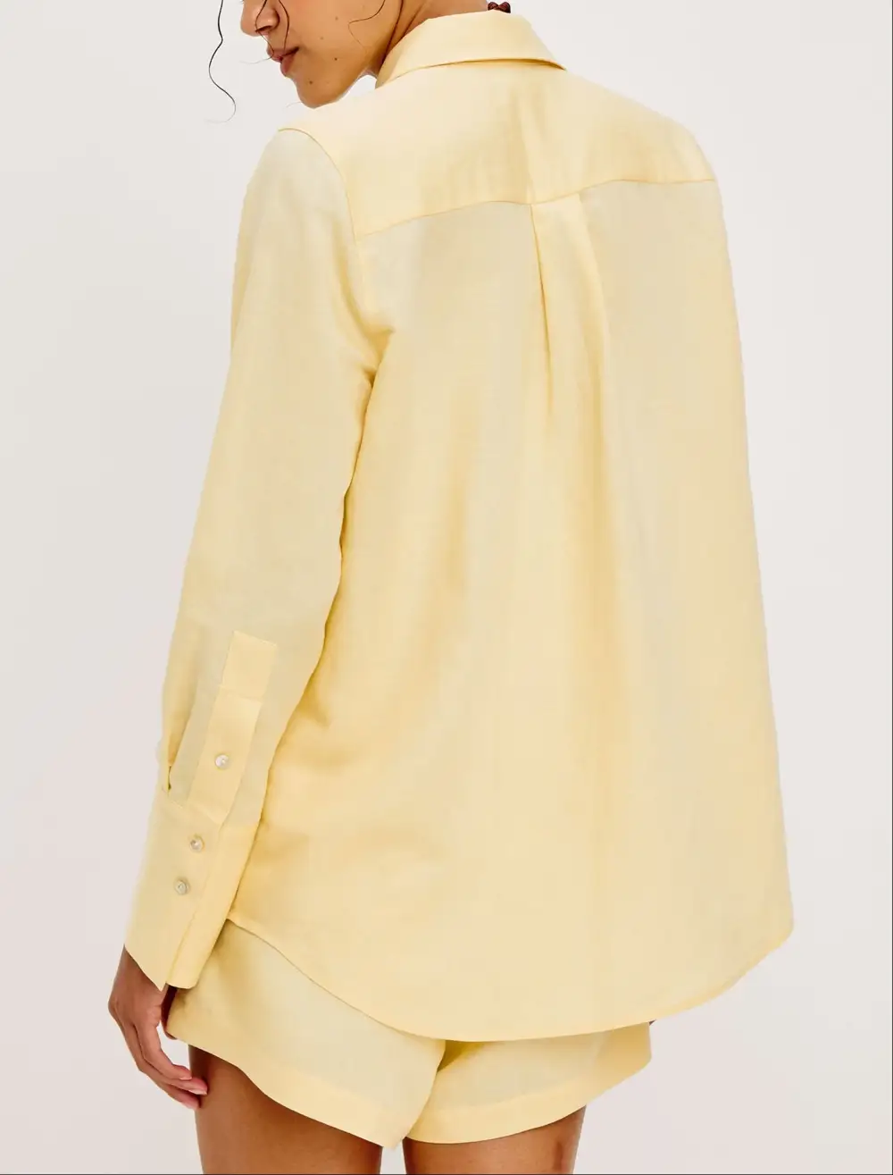 Button Front Linen Blend Shirt