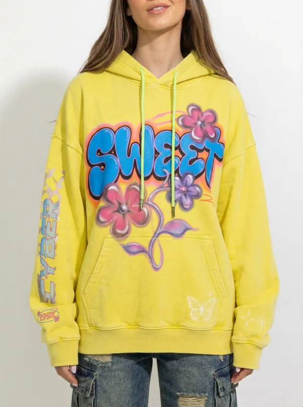Unisex Graphic Streetwear Graffiti Floral Hoodie
