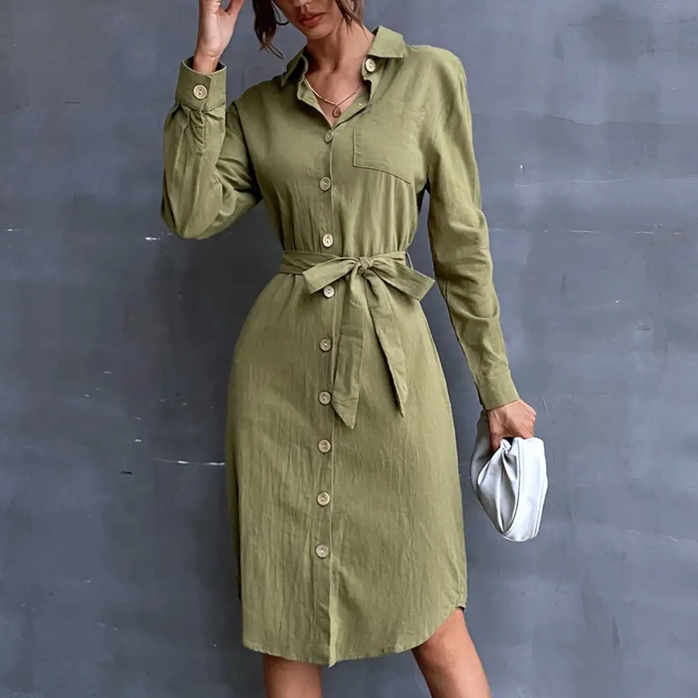 Caroline Cotton Button Shirt Dress