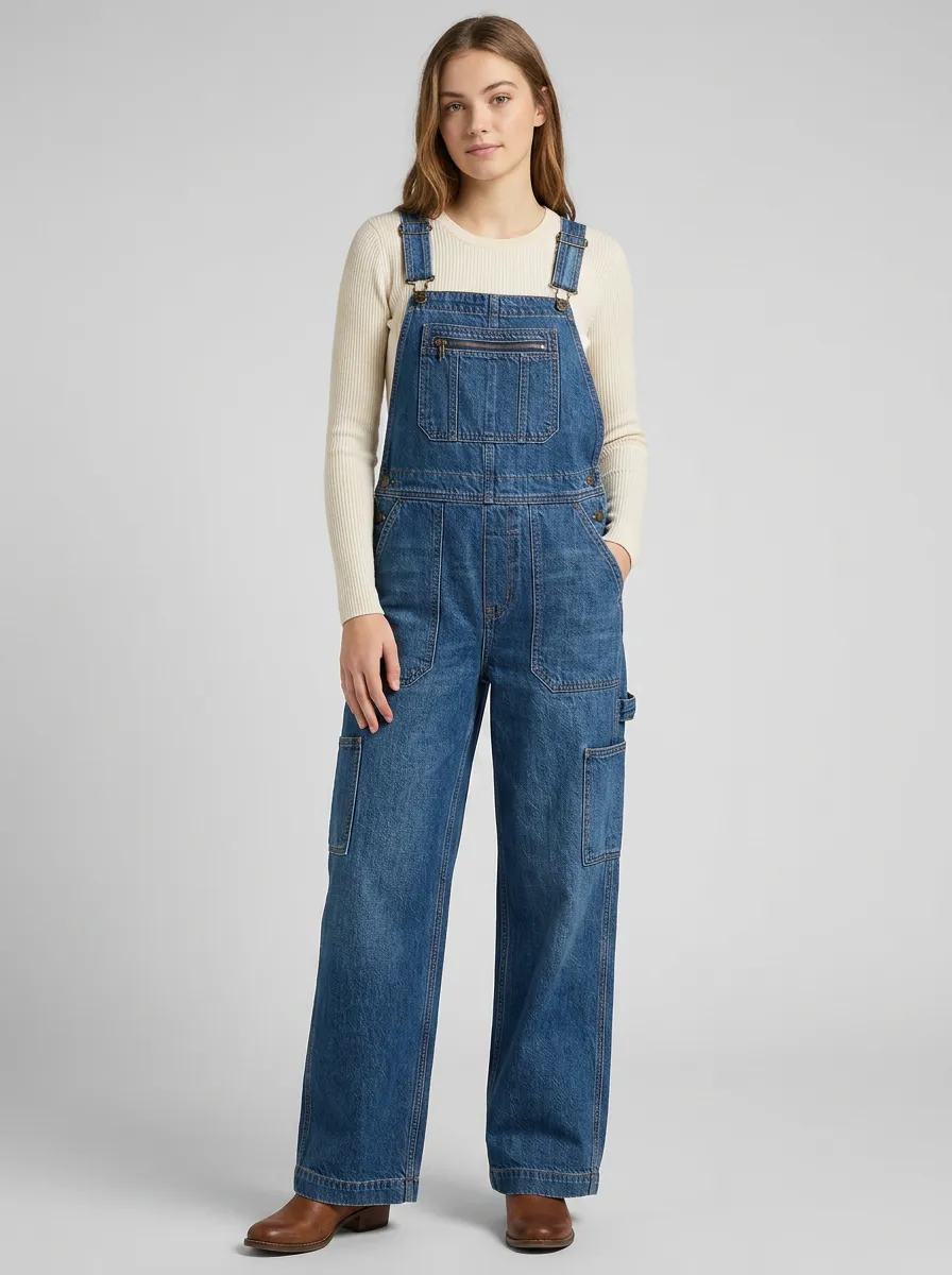 Women's Workwear Utility Denim Overalls