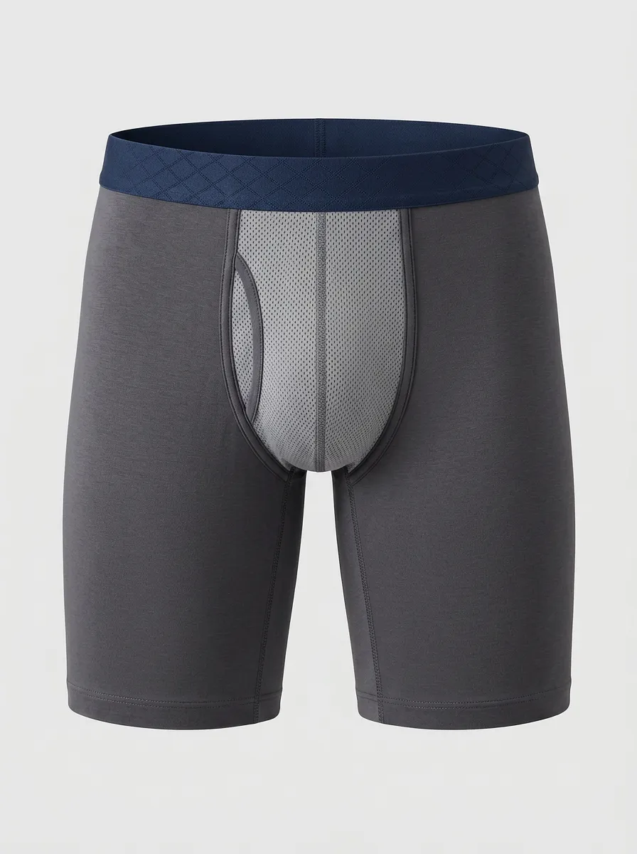 Men's Athletic Performance Mesh Pouch Printed Boxer Briefs