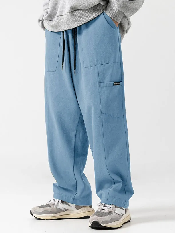 Pocket Drawstring Relaxed Trousers