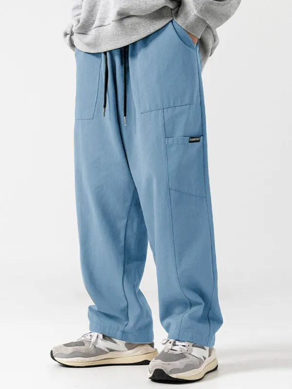 Pocket Drawstring Relaxed Trousers