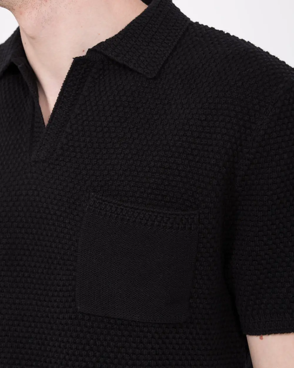 Polished Open Knit Polo Shirt