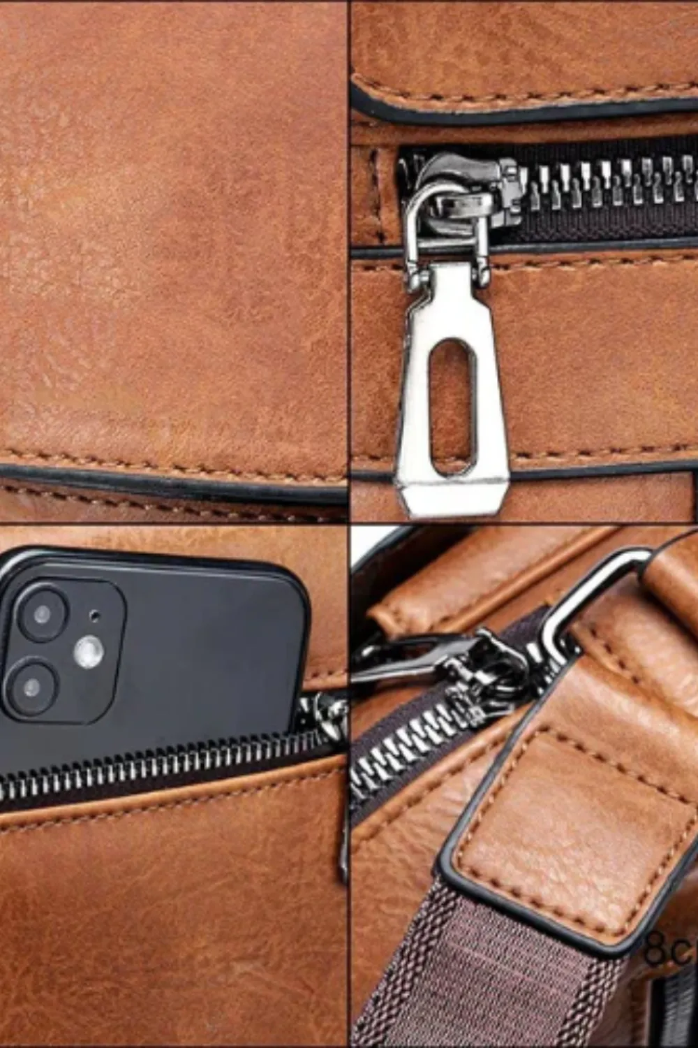 Structured Leather Crossbody Bag