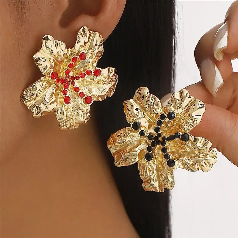 Retro Floral Statement Earrings