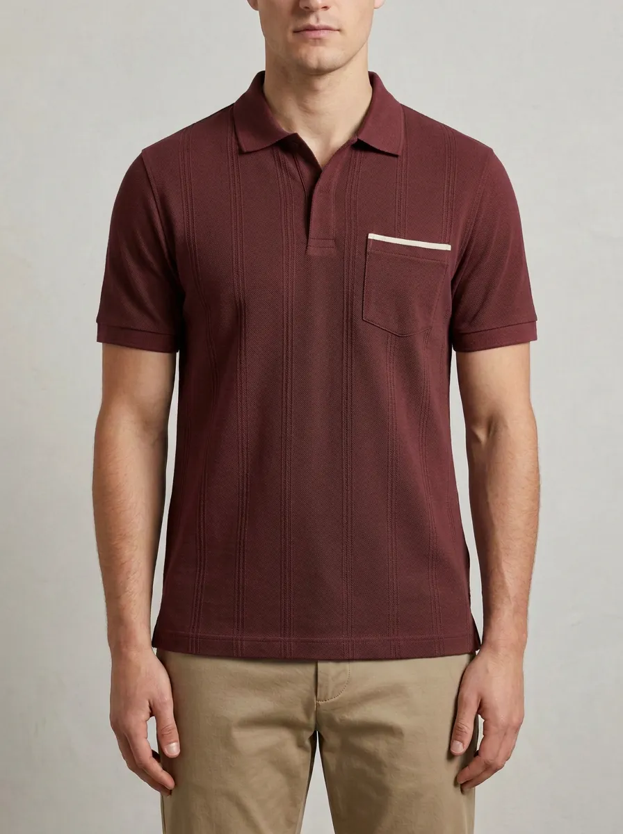 Men's Modern Weekend Vertical Stripe Polo Shirt