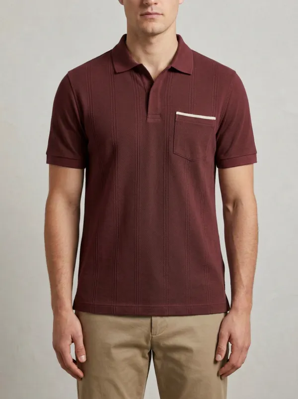 Men's Modern Weekend Vertical Stripe Polo Shirt