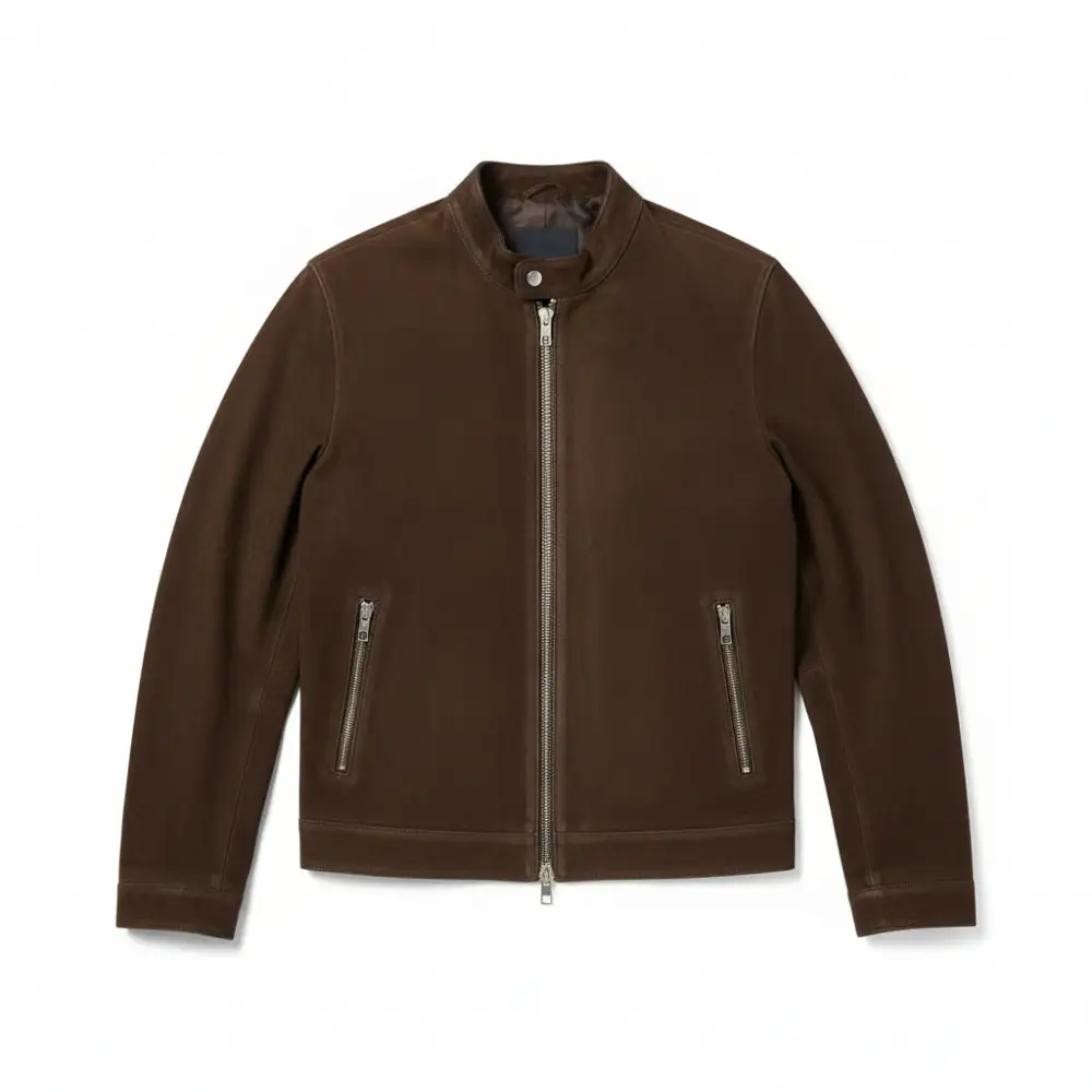 Suede Biker Motorcycle Cafe Racer Jacket