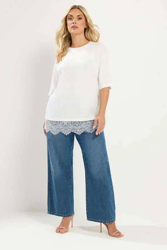 Ivory White Lace T-Shirt detail 1