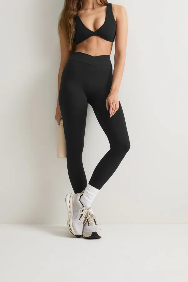 Wrap Waist Clean Front Leggings
