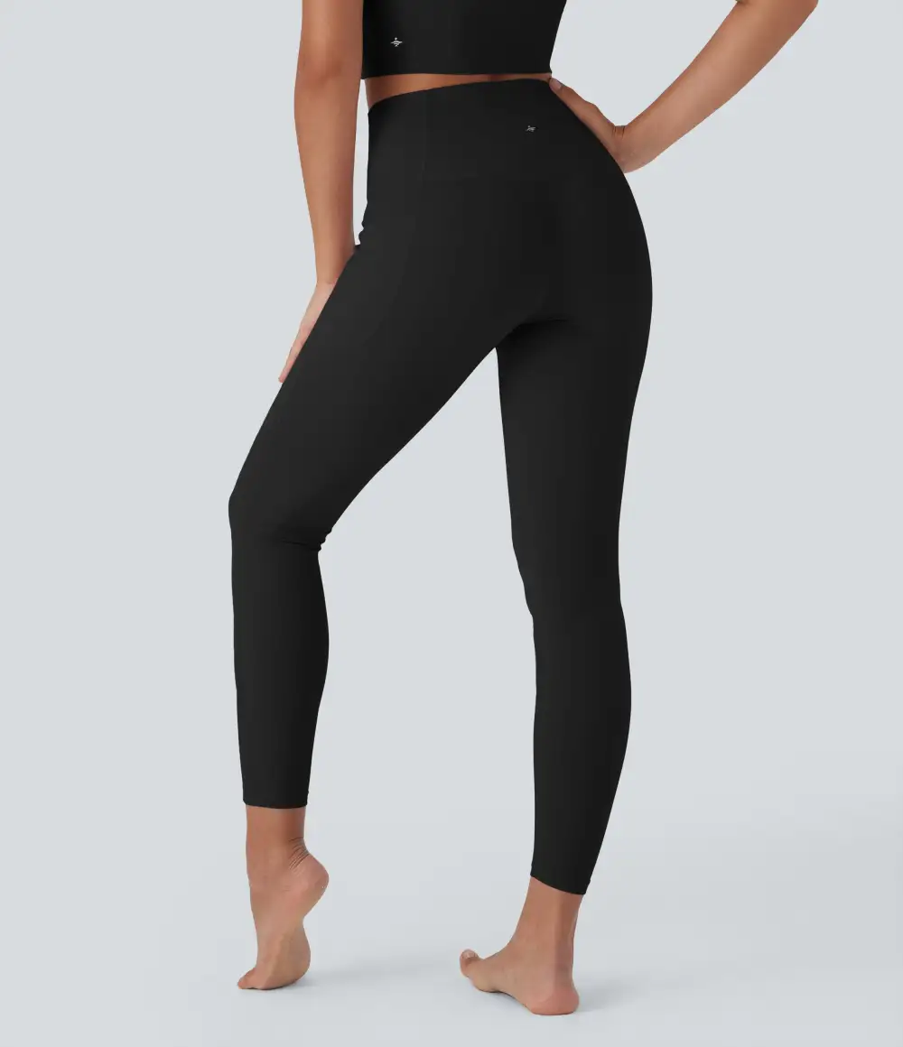 UltraSculpt Cool Quick Dry SoCinched High Waisted Tummy Control Shaping Yoga Leggings with Pockets-UPF50+