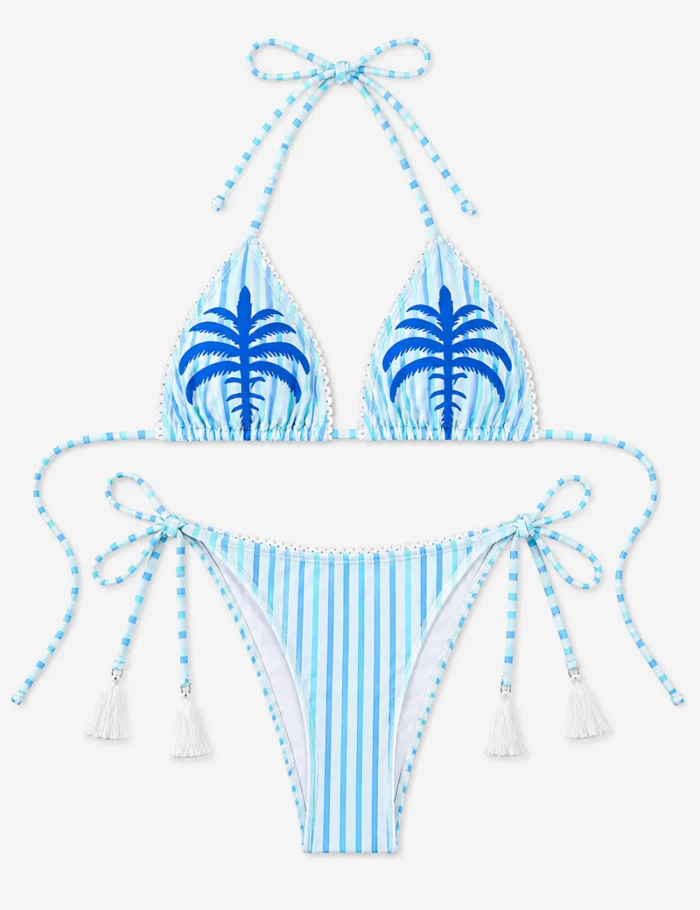 Palm Halter Triangle Two Piece Bikini Set