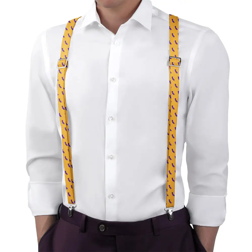 Patterned Graphic Motif Suspenders