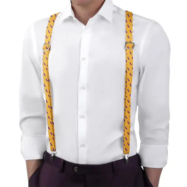 Patterned Graphic Motif Suspenders