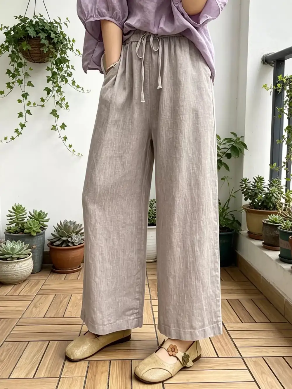 Refined Casual Wide Leg Pants