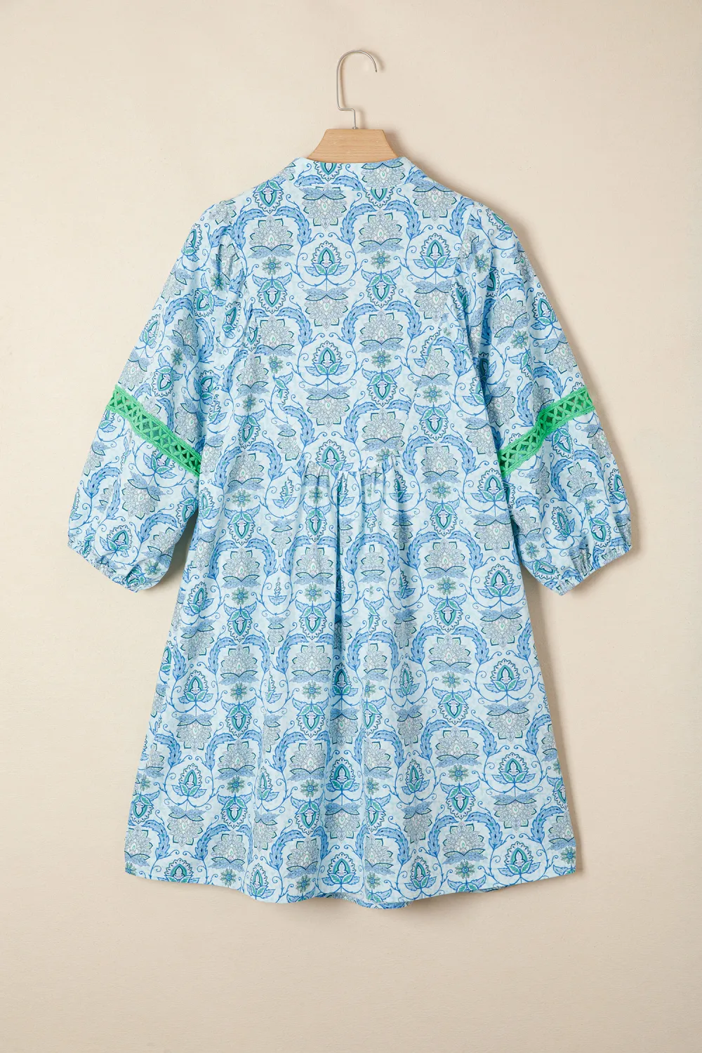 Blue Paisley Patchwork Mini Dress