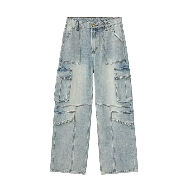 Relaxed Cargo Denim Jeans