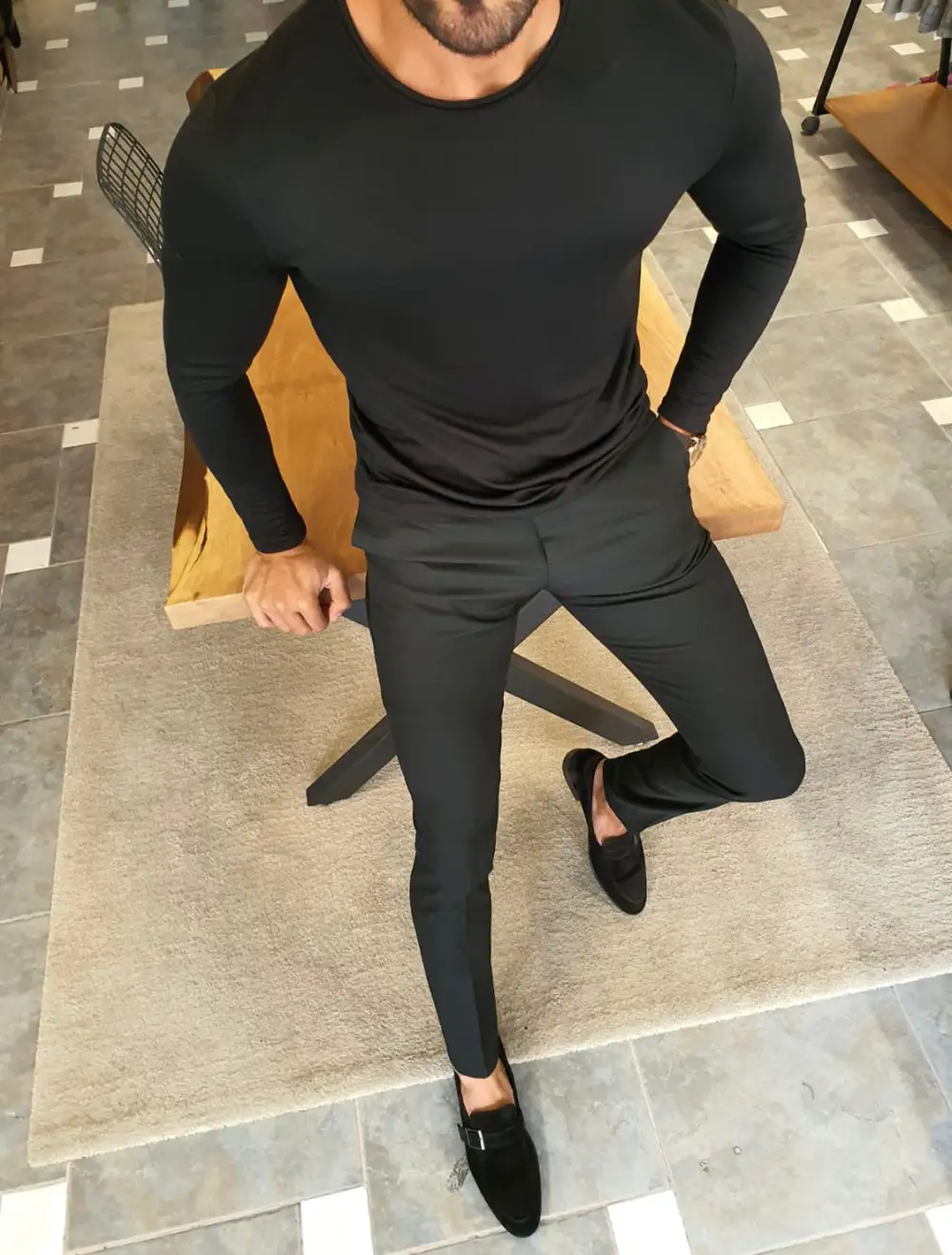 Classic Round Neck Slim Fit Crew Neck Sweatshirt
