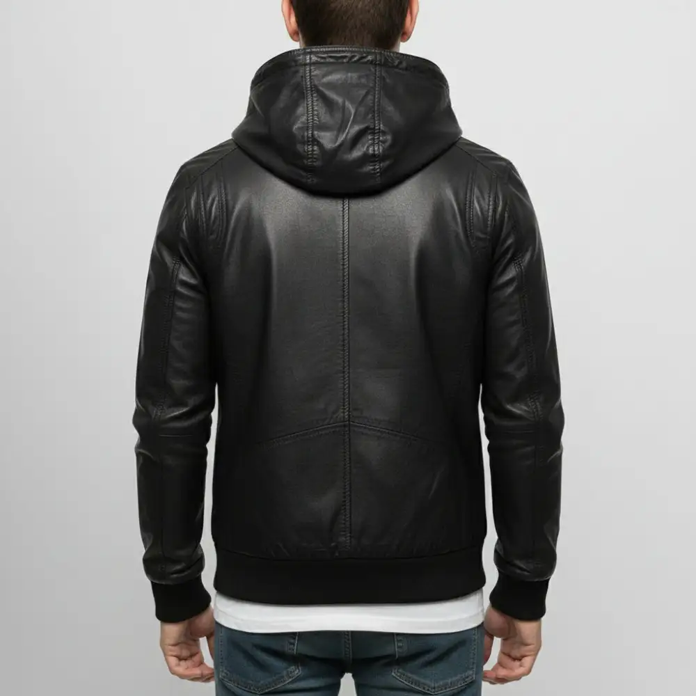 Modern Lambskin Biker Hooded Jacket