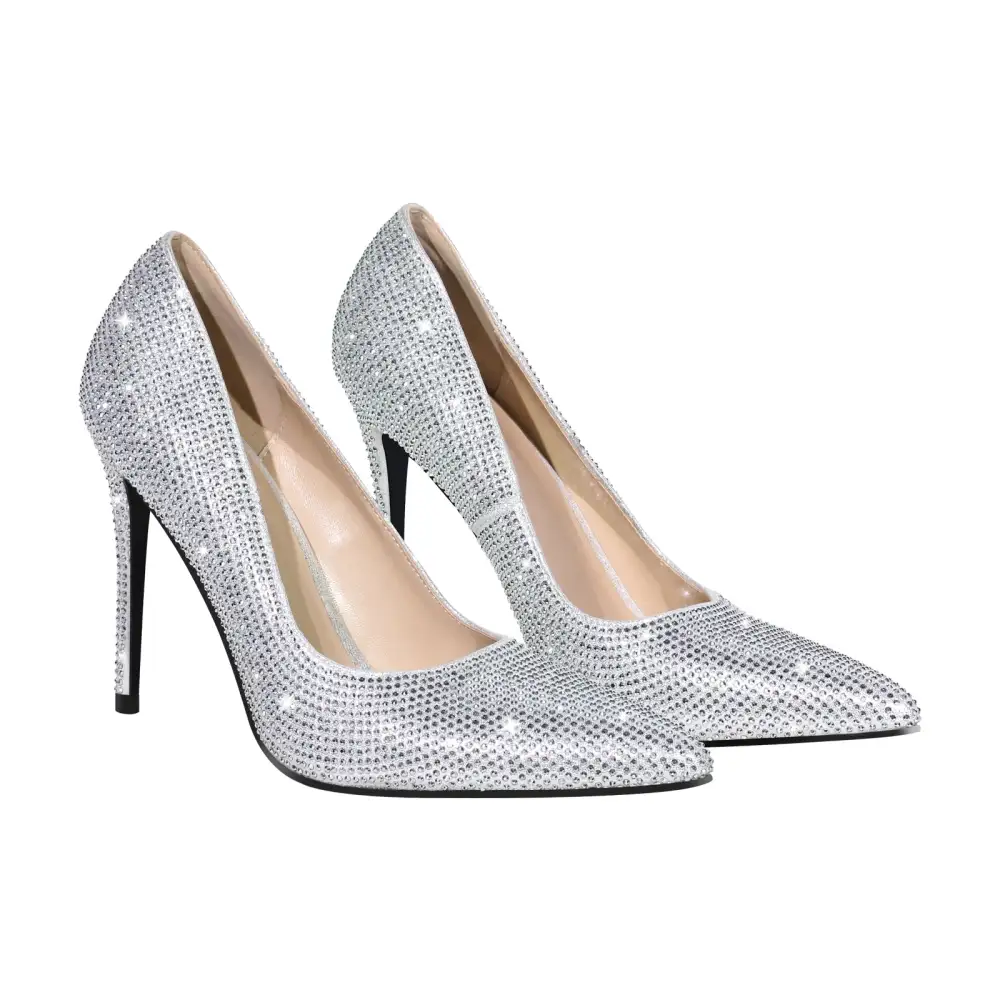 Sleek Rhinestone Pointed Toe Stiletto Pumps