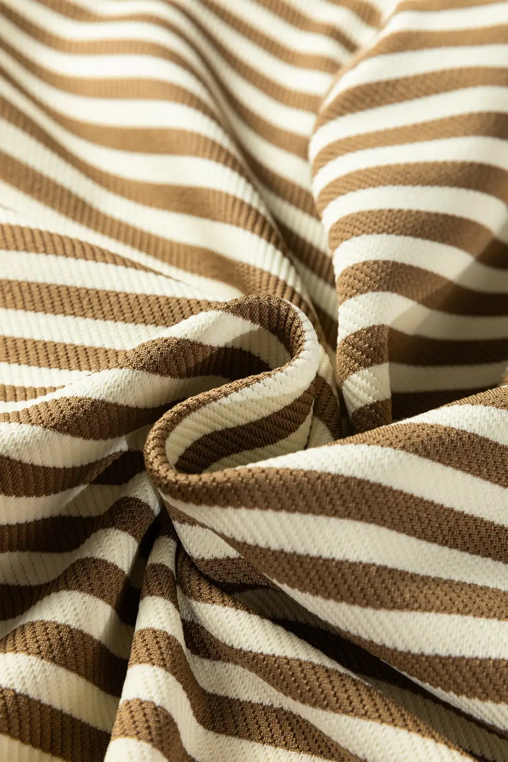 Lightweight Feel Striped Drawstring Drop Shoulder Skirt Set