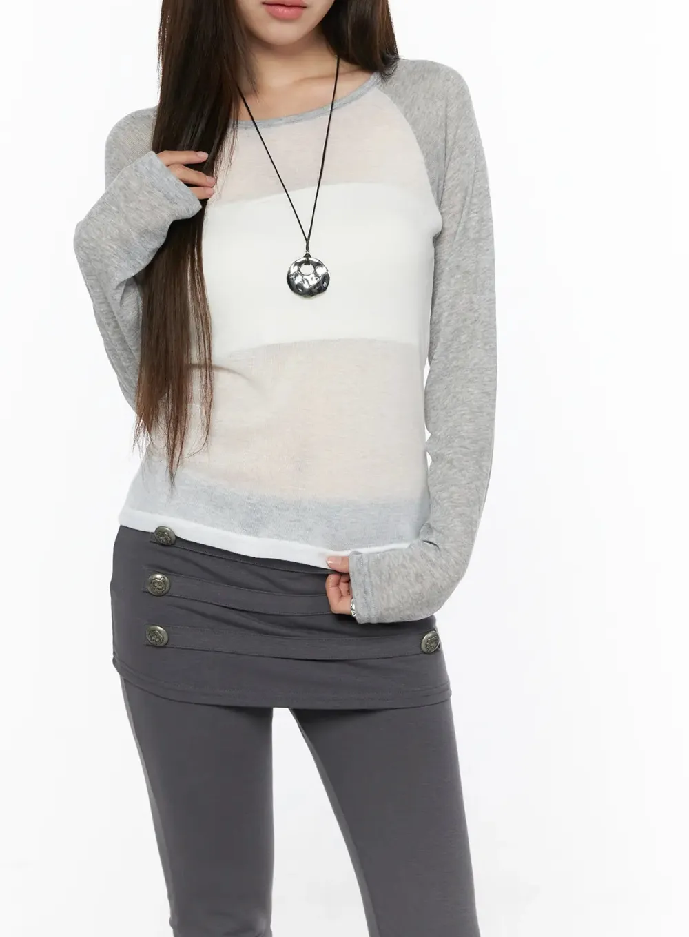 Slim Raglan Mesh Top