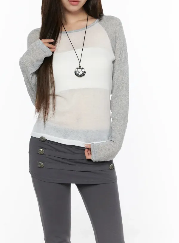 Slim Raglan Mesh Top