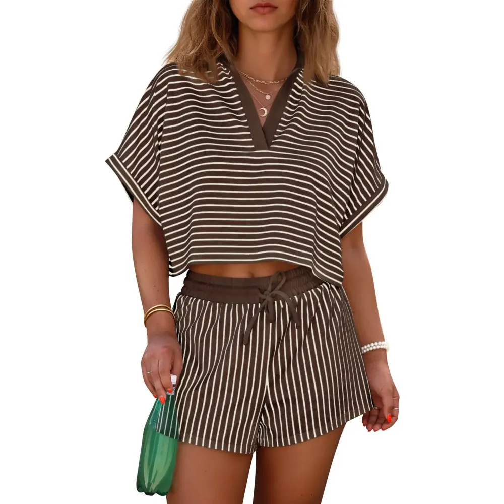 Women's Striped Short Set