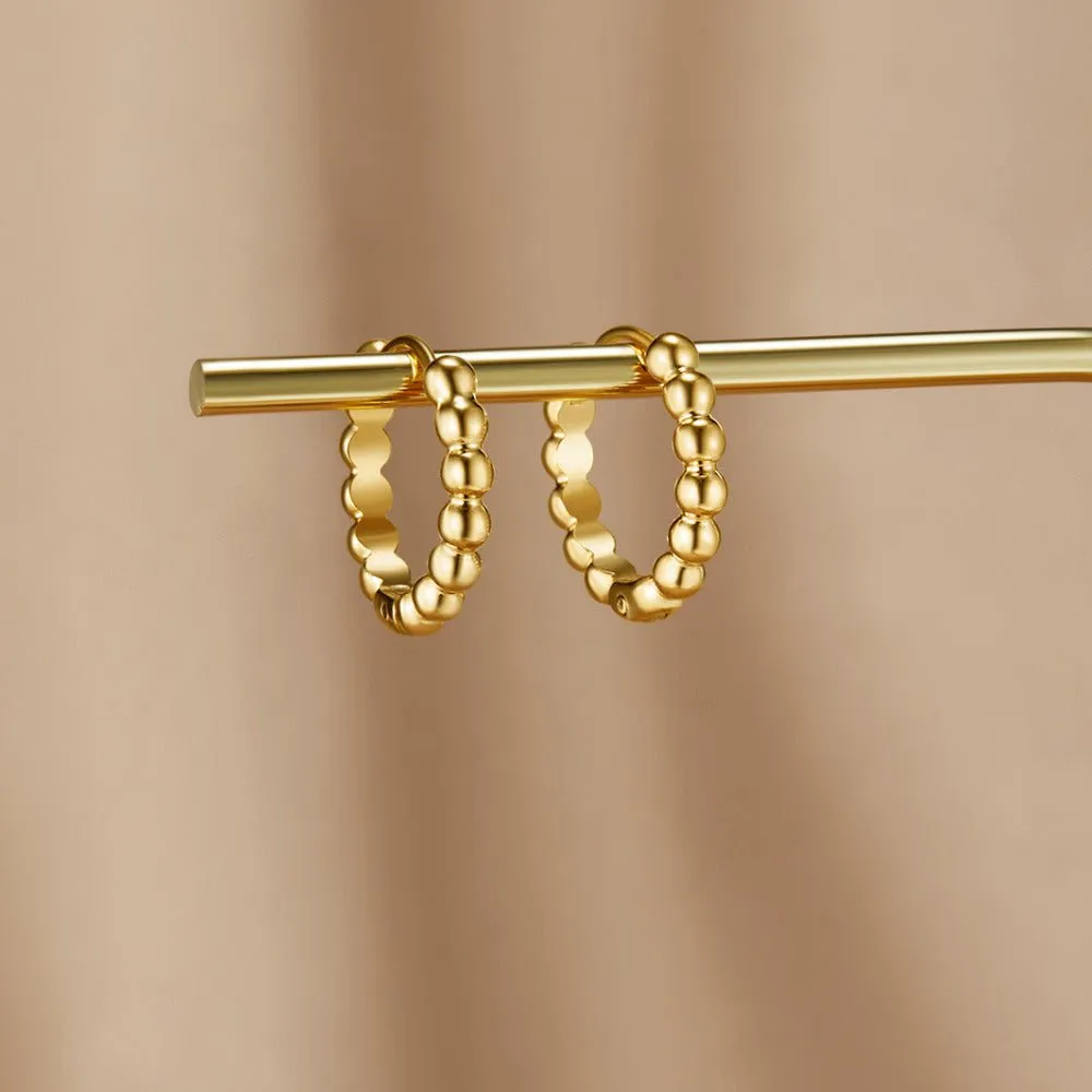 Waterproof Bead Hoop Earrings