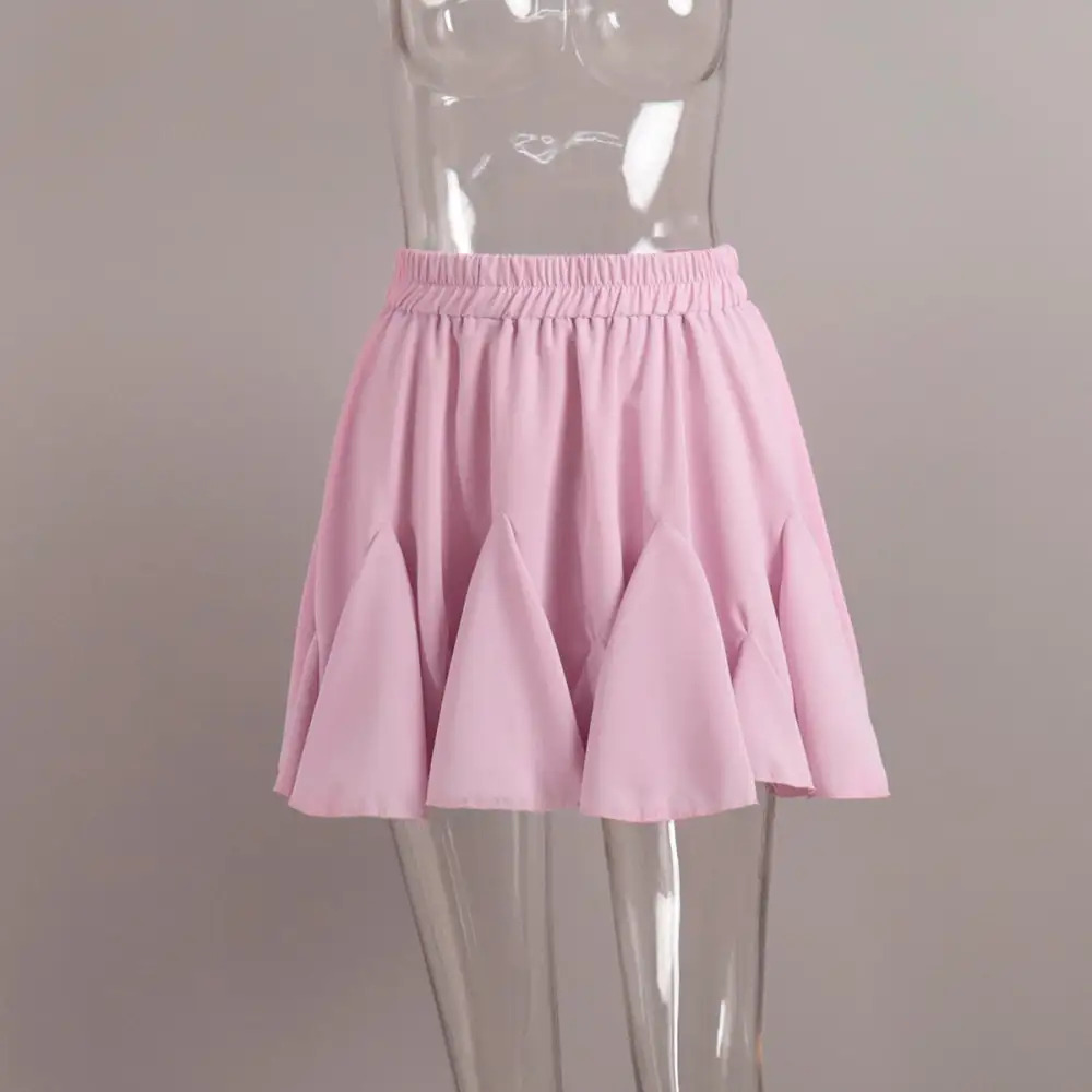 Contemporary Pleated Short Skirt With Lace Trim