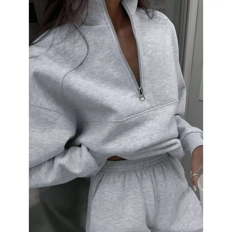 Half Zip Sweatshirt and Pants Set